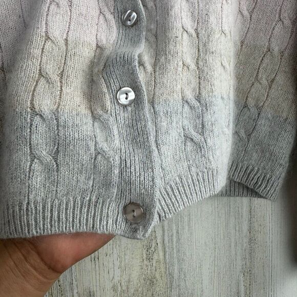 vintage all points by reference points lambswool button up cardigan size medium - Picture 5 of 6